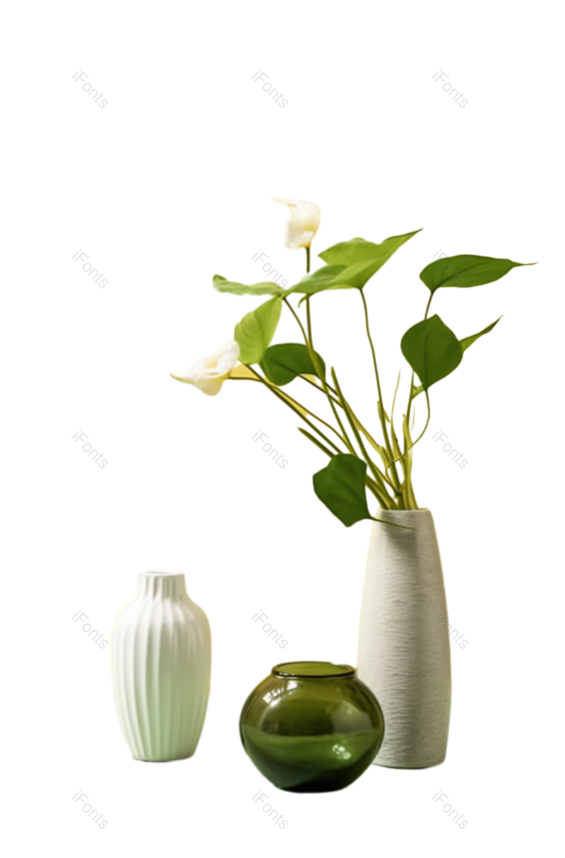白色图片,石头元素,渐变背景PNG,白色的花免抠素材